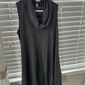 Sleeveless Cowl Neck Top in Dark Gray